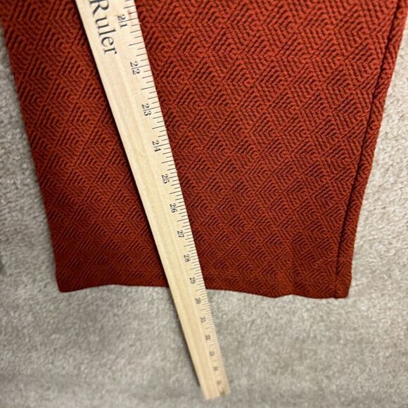 Betabrand Dress Yoga‎ Pants Petite Medium Rust Jacquard Diamond Pull On Straight - Picture 7 of 12